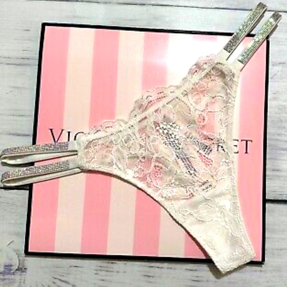Victoria's Secret Other - Victoria's Secret Double Shine Strap Very Sexy Bling Panty Ivory Off White